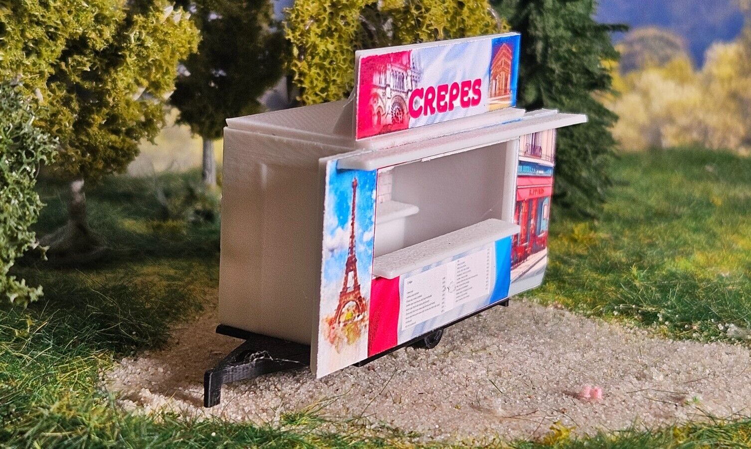 Kirmesbude "Crepes Stand" | Verkaufswagen | Spur H0 1:87 | Lasercut Bausatz