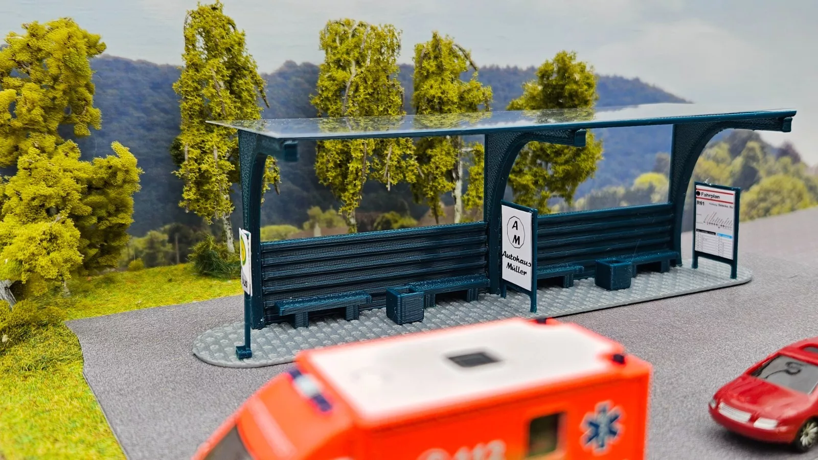 Busbahnhof Spur H0 | Haltestelle | 1:87 | Bausatz