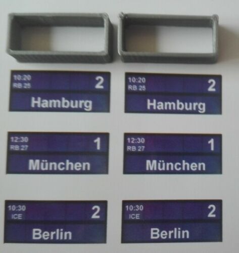 Zugzielanzeiger 2 Stück DB N | Bahnsteig | Bahnhof |1:160