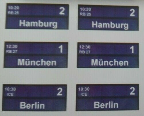 Zugzielanzeiger 4 Stück DB N | Bahnsteig | Bahnhof |1:160 zweigleisig