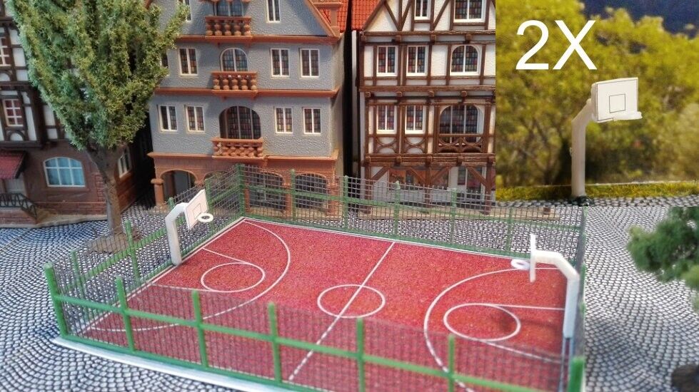 2x Basketballkorb | 1:87 | Bausatz Spur H0