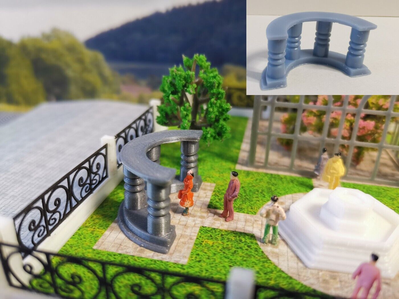 Baluster Spur N | Balustrade | Fertigmodell | 1:160 grau