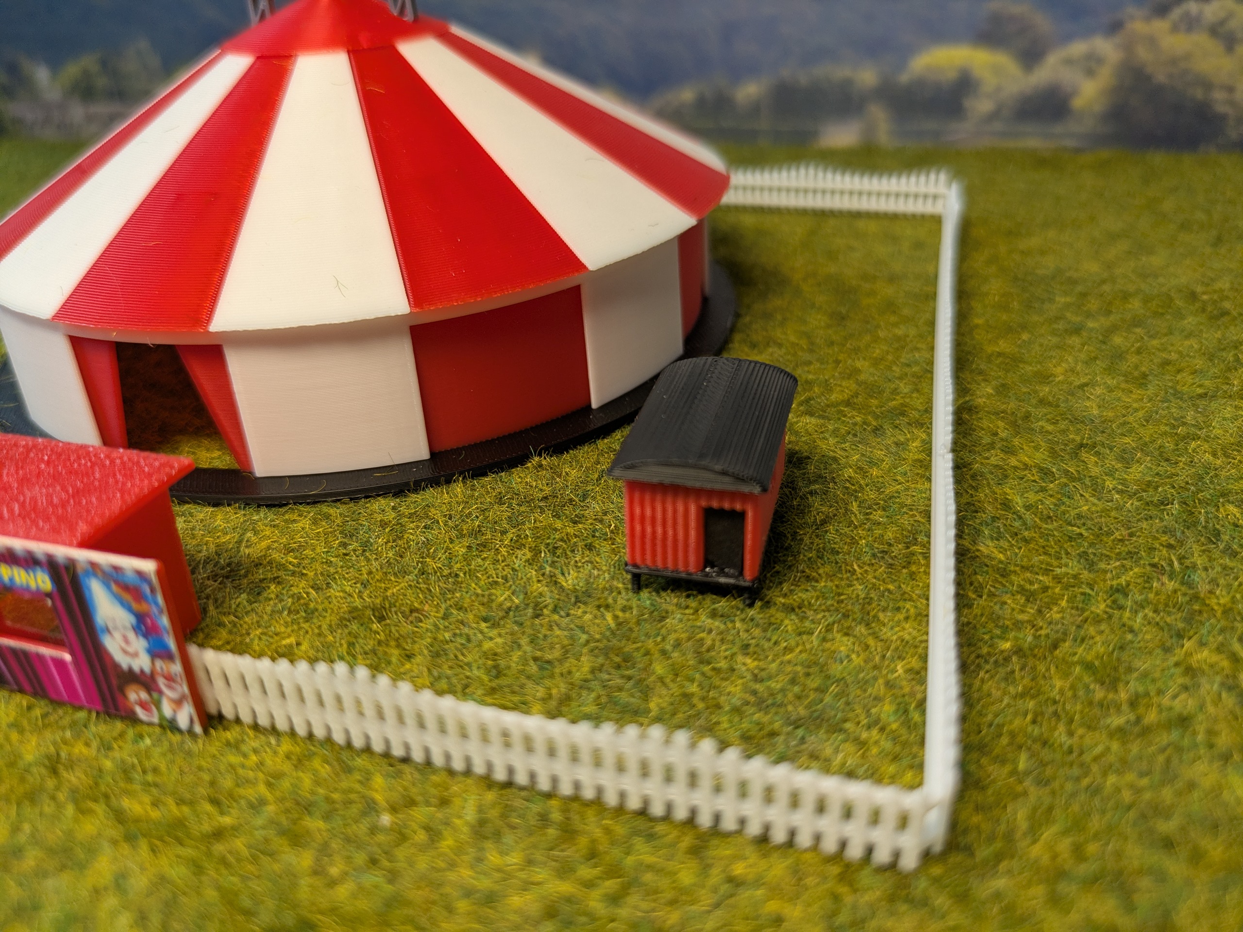 Zirkus Spur H0 Zirkuszelt mit Kasse und Wagen 1:87 Bausatz