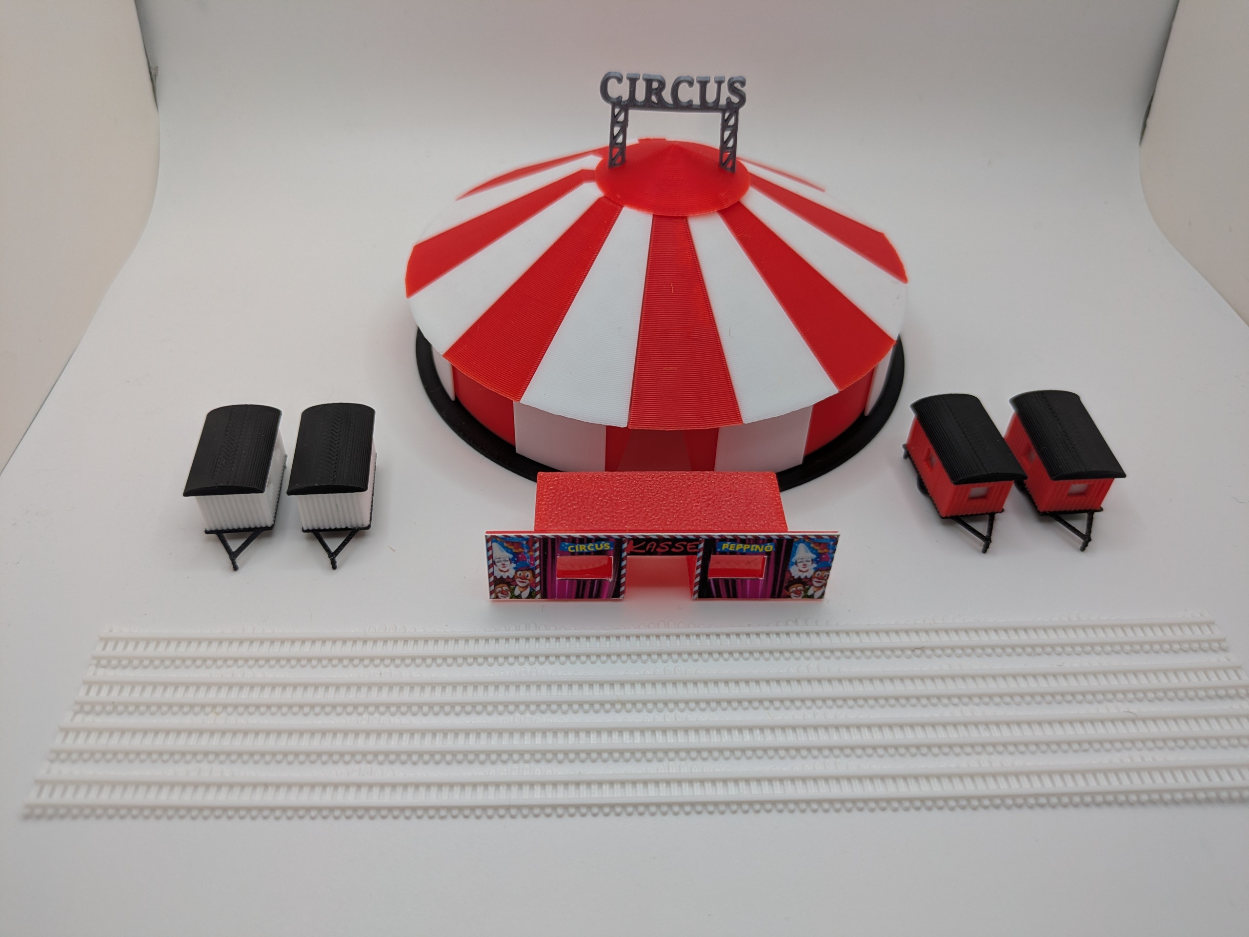 Zirkus Spur H0 Zirkuszelt mit Kasse und Wagen 1:87 Bausatz