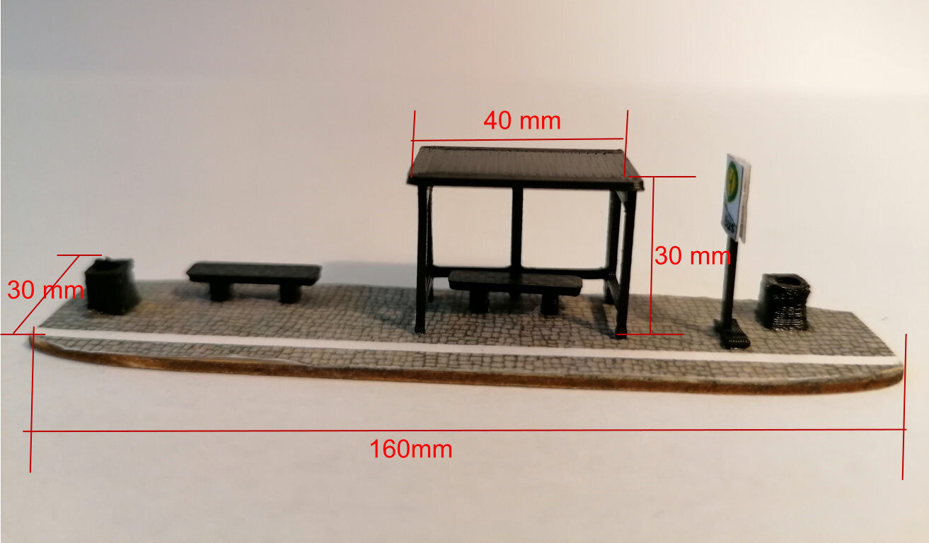 2x Bushaltestelle Spur H0 | Haltestelle